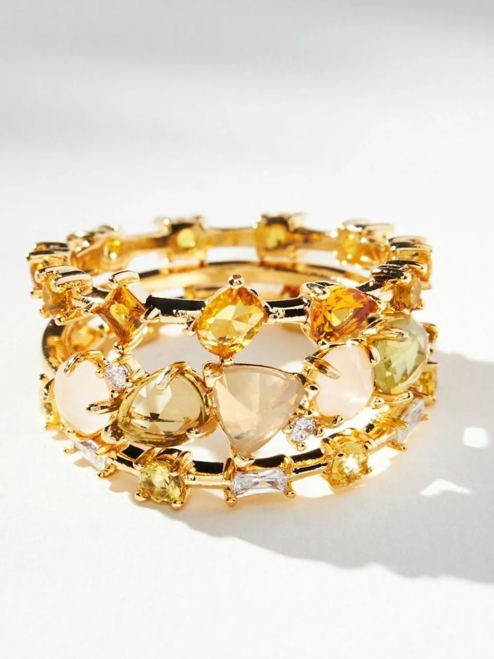NEW Anthropologie Stacked Birthstone Ring Set November